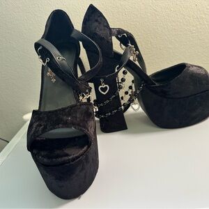 Sugar Thrillz Unholy Revelation Platform Heels in black